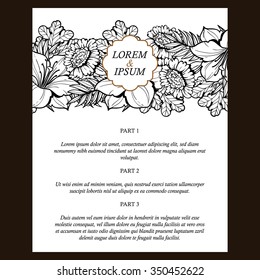 Invitation with floral background