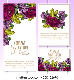 Invitation with floral background