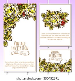 Invitation with floral background
