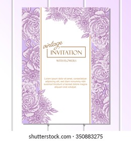 Invitation with floral background