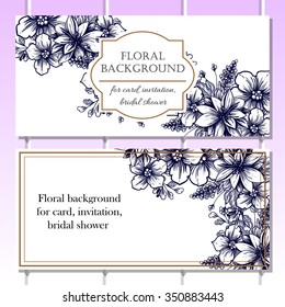 Invitation with floral background