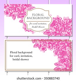 Invitation with floral background