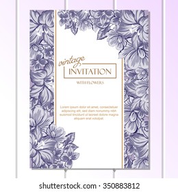 Invitation with floral background