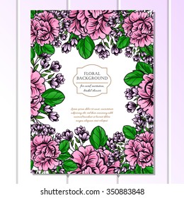 Invitation with floral background