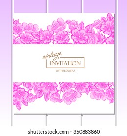 Invitation with floral background