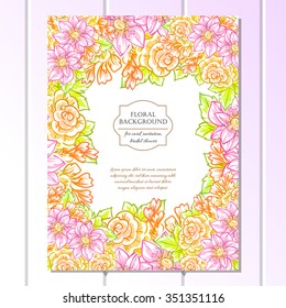 Invitation with floral background