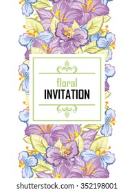 Invitation with floral background