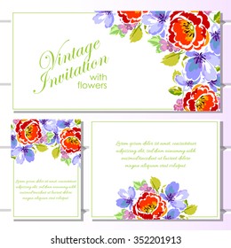 Invitation with floral background