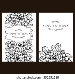 Invitation with floral background