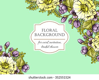 Invitation with floral background