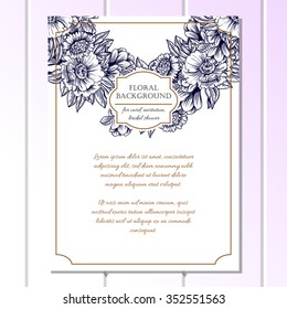 Invitation with floral background