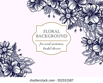 Invitation with floral background