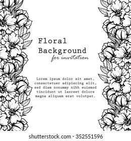 Invitation with floral background