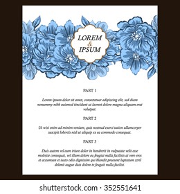 Invitation with floral background