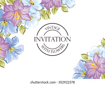Invitation with floral background