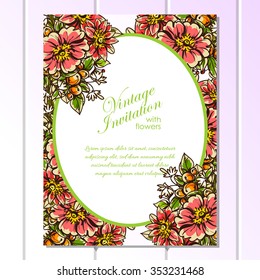 Invitation with floral background