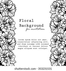 Invitation with floral background