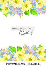 Invitation with floral background