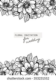 Invitation with floral background