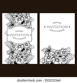 Invitation with floral background