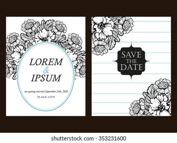 Invitation with floral background
