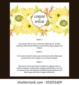 Invitation with floral background