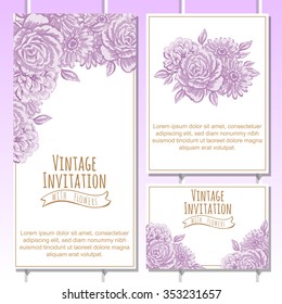 Invitation with floral background