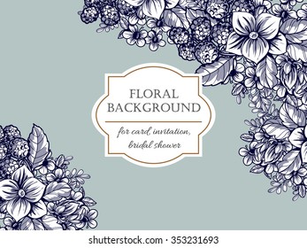 Invitation with floral background