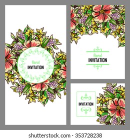 Invitation with floral background