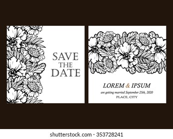 Invitation with floral background