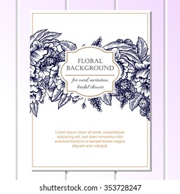 Invitation with floral background