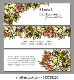 Invitation with floral background