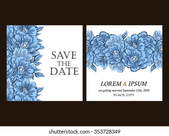 Invitation with floral background