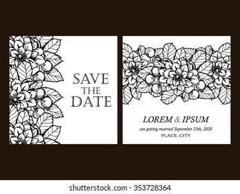 Invitation with floral background