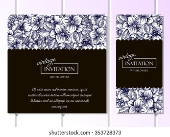 Invitation with floral background