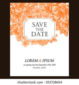 Invitation with floral background