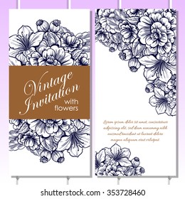 Invitation with floral background