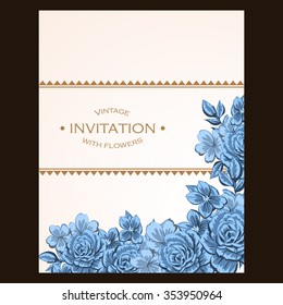 Invitation with floral background