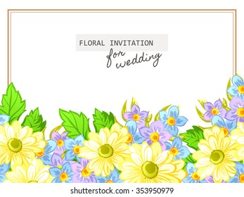 Invitation with floral background