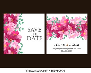 Invitation with floral background