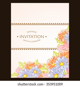 Invitation with floral background