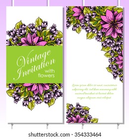 Invitation with floral background