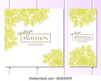 Invitation with floral background