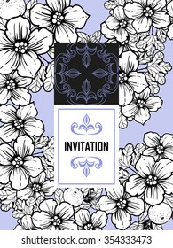 Invitation with floral background