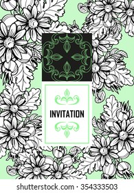 Invitation with floral background