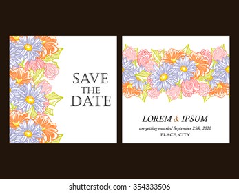 Invitation with floral background