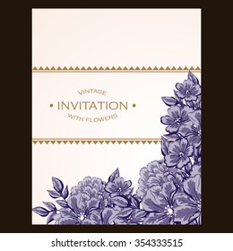 Invitation with floral background