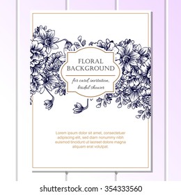Invitation with floral background