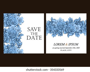 Invitation with floral background