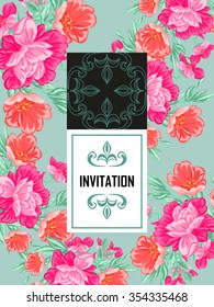 Invitation with floral background